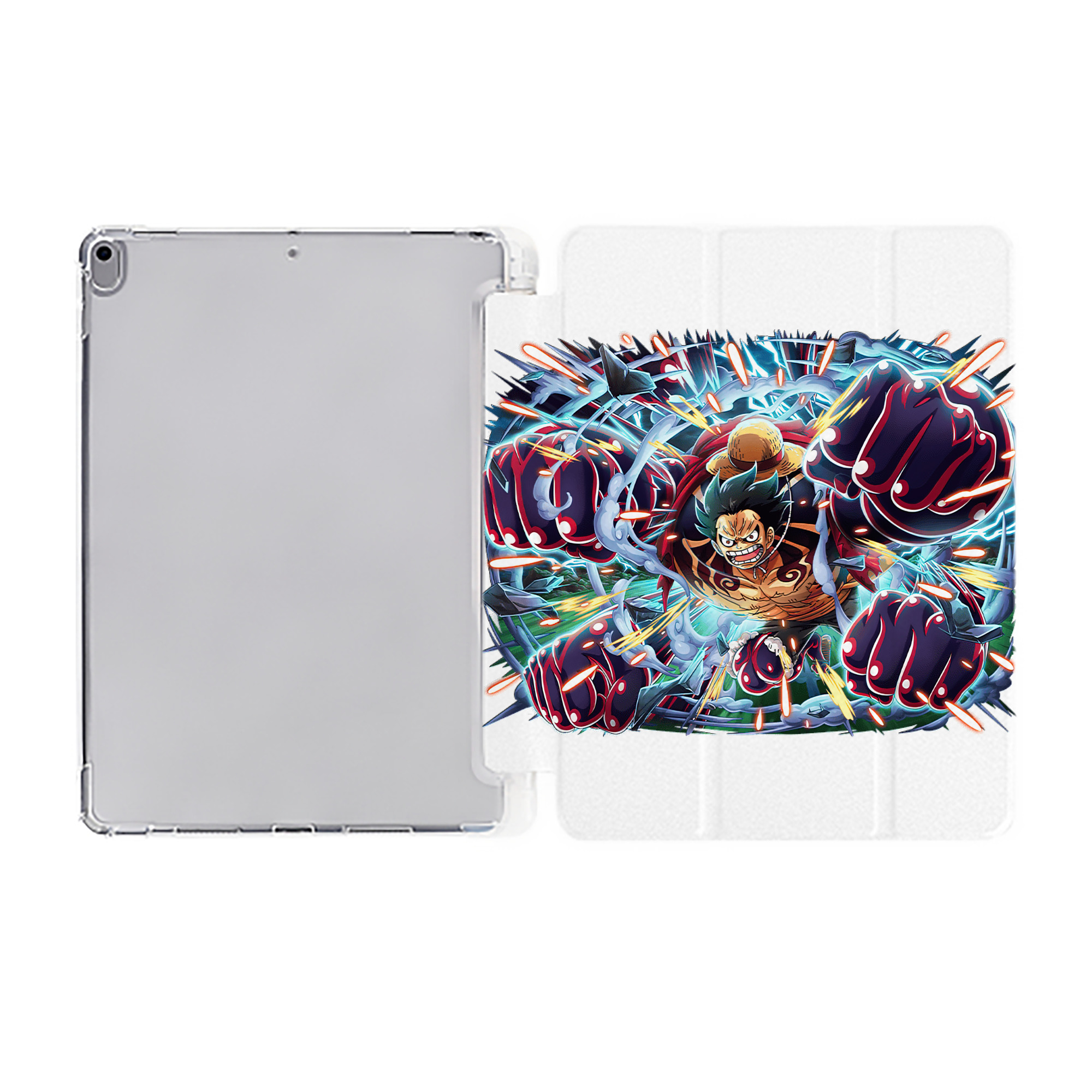 （画像用） ワンピース モンキー・D・ルフィ ONE PIECE Monkey D. Luffy IPad ケース ペン収納付き 三つ折りスタンド PUレザー×シリコン 対応機種9.5/10.5/10.9インチ